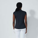 DS Gaze Black Rhinestone Cap Sleeve Polo Shirt