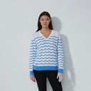 DS Wave Blue and White Stripe Sweater