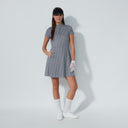 DS Diamond Black and White Print Cap Sleeve Dress