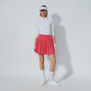 DS Pleated Intense Coral Short Skort