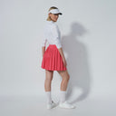 DS Pleated Intense Coral Skort