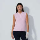 DS Pink Cable Knit Sleeveless Polo Shirt