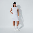 DS Sicaya White Sleeveless Polo Dress