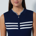 DS Awara Knit Dark Navy and White Sleeveless Polo Shirt