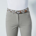 DS Taupe Argyle Print Braided Elastic Belt