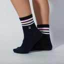 DS Miyako Pink Stripe Navy Socks - Pack of 2
