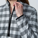 DS Nowra Gray and White Plaid Fleece Long Sleeve Top